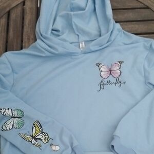 Blue Butterfly Kids Hoodie